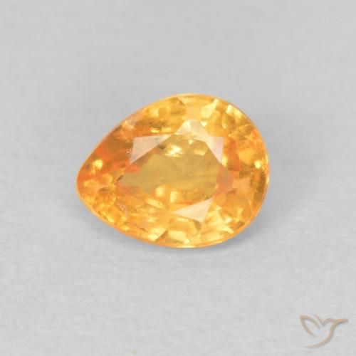 0.44ct Natural Dorado medio Hilo de espesartita, En forma de pera, VS