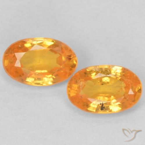 0.63ctw Natural Dorado naranja Hilo de espesartita, Ovalada, VS