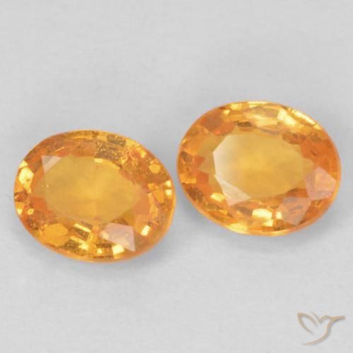 Gemas de Hilo de espesartita Naranja albaricoque natural de 0.97 ct, Ovalada, VS