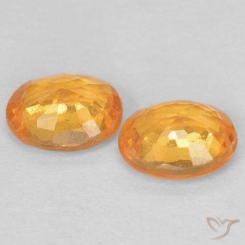 Gemas de Hilo de espesartita Naranja albaricoque natural de 0.97 ct, Ovalada, VS