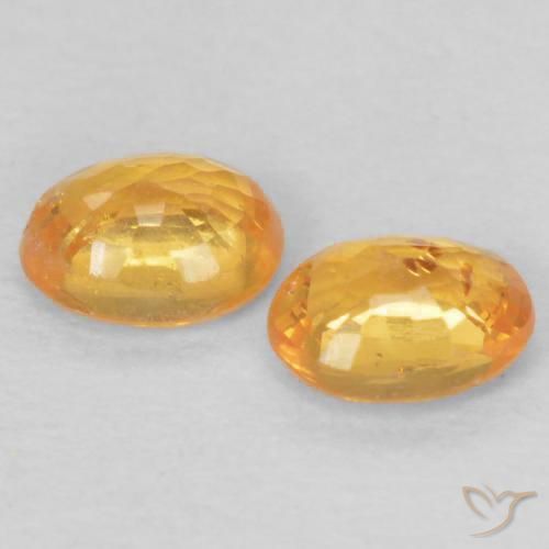 Gemas de Hilo de espesartita Naranja intenso natural de 0.47 ct, Ovalada, VS
