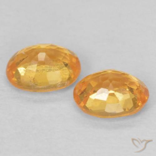 Gemas de Hilo de espesartita Naranja medio natural de 0.46 ct, Ovalada, VS