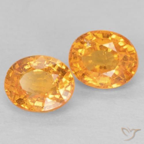 Gemas de Hilo de espesartita Naranja intenso natural de 1.05 ct, Ovalada, VS