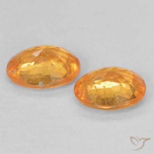 Gemas de Hilo de espesartita Naranja claro natural de 0.78 ct, Ovalada, VS