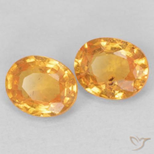 Gemas de Hilo de espesartita Naranja miel natural de 0.84 ct, Ovalada, VS