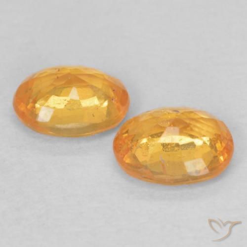 Gemas de Hilo de espesartita Naranja miel natural de 0.84 ct, Ovalada, VS