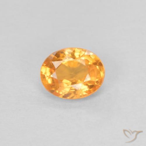 0.58ct Natural Dorado naranja Hilo de espesartita, Ovalada, VS