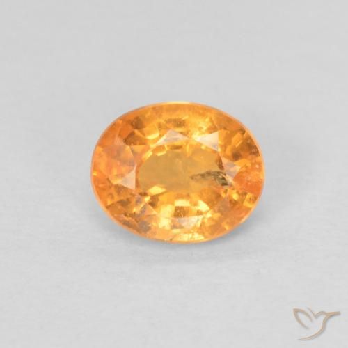 0.78ct Natural Naranja albaricoque Hilo de espesartita, Ovalada, VS-SI