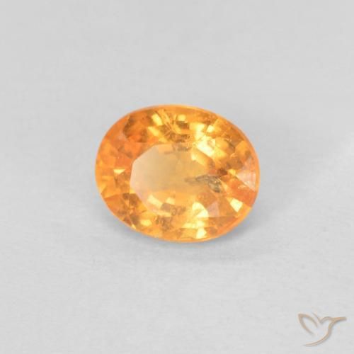 Hilo de espesartita Naranja albaricoque natural de 0.78 ct, Ovalada, VS-SI