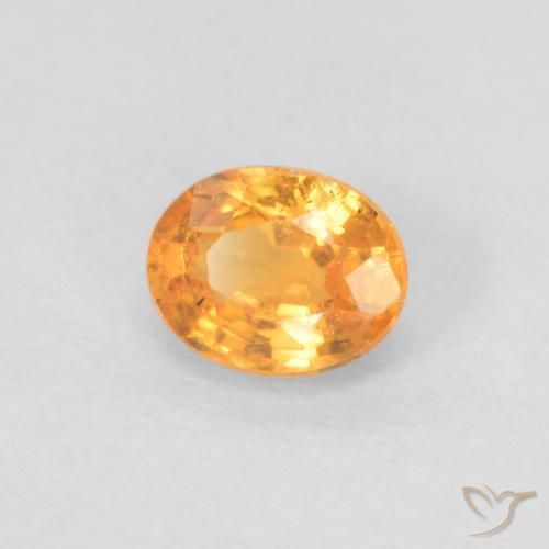 Hilo de espesartita Naranja albaricoque natural de 0.45 ct, Ovalada, VS