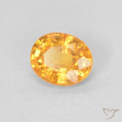 Hilo de espesartita Naranja albaricoque natural de 0.44 ct, Ovalada, VS
