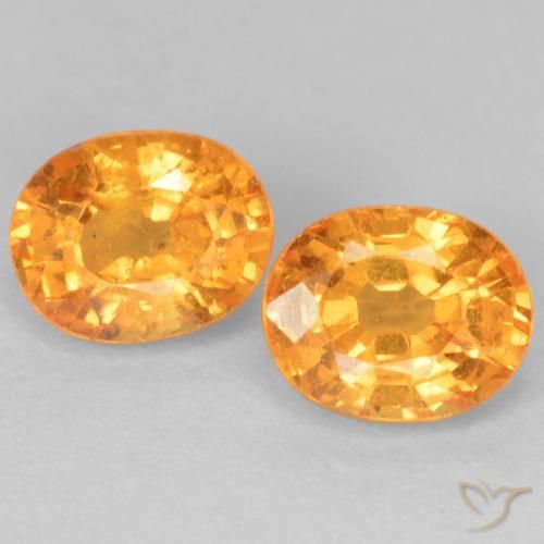 Gemas de Hilo de espesartita Naranja claro natural de 1.16 ct, Corte Óvalo, VS