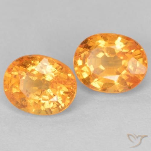 Gemas de Hilo de espesartita Naranja claro natural de 1.16 ct, Corte Óvalo, VS