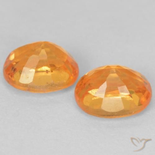Gemas de Hilo de espesartita Naranja claro natural de 1.16 ct, Corte Óvalo, VS