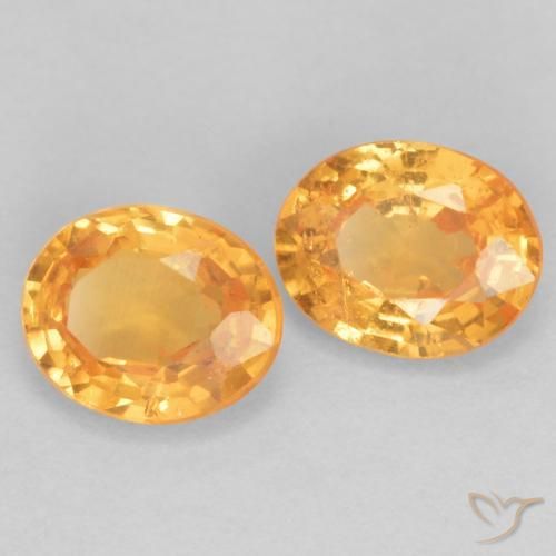 Gemas de Hilo de espesartita Naranja claro natural de 0.84 ct, Ovalada, VS