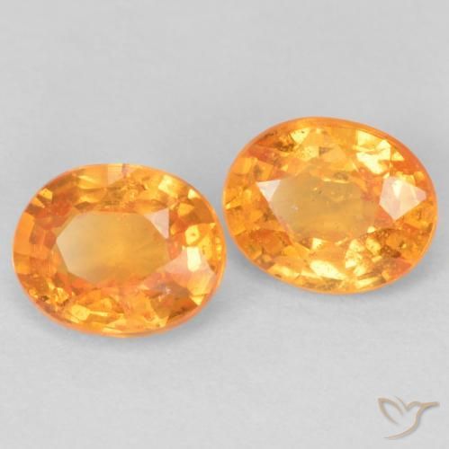 Gemas de Hilo de espesartita Naranja miel natural de 1.00 ct, Ovalada, VS