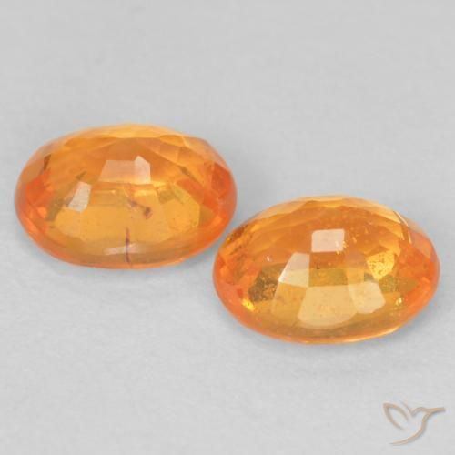 Gemas de Hilo de espesartita Naranja miel natural de 1.00 ct, Ovalada, VS