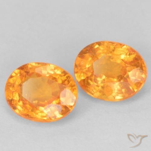 Gemas de Hilo de espesartita Naranja claro natural de 1.00 ct, Ovalada, VS