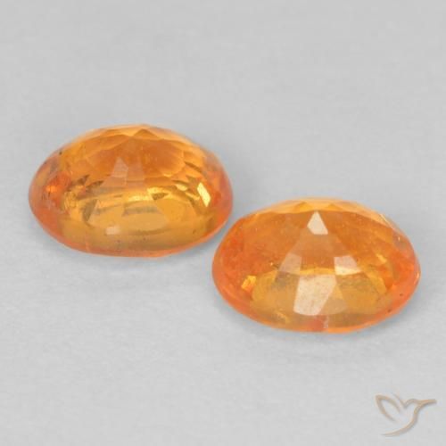 Gemas de Hilo de espesartita Naranja claro natural de 1.00 ct, Ovalada, VS