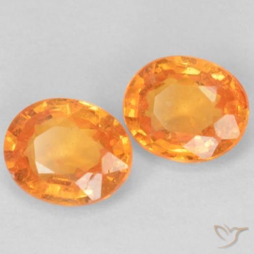 Gemas de Hilo de espesartita Naranja claro natural de 0.97 ct, Ovalada, VS