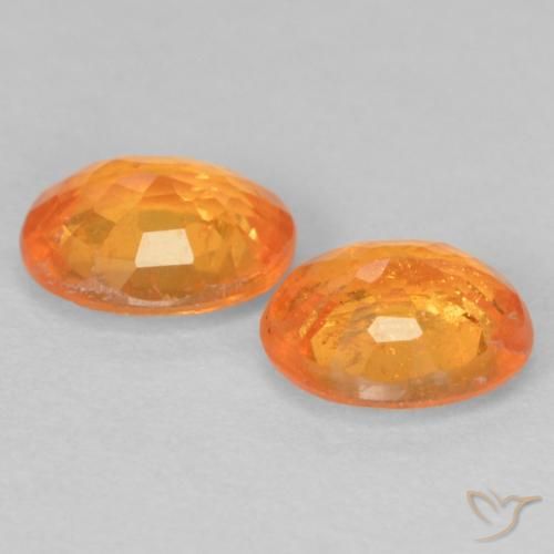 Gemas de Hilo de espesartita Naranja claro natural de 0.97 ct, Ovalada, VS