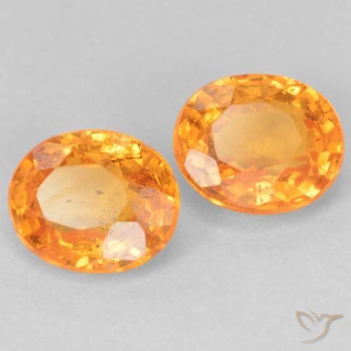 Gemas de Hilo de espesartita Naranja claro natural de 1.11 ct, Ovalada, VS
