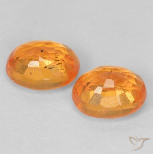 Gemas de Hilo de espesartita Naranja claro natural de 1.11 ct, Ovalada, VS