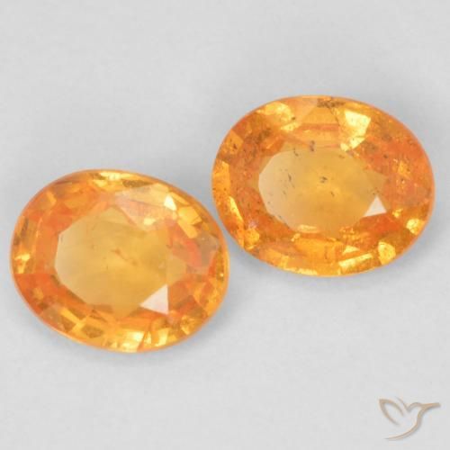 Gemas de Hilo de espesartita Naranja claro natural de 0.79 ct, Ovalada, VS