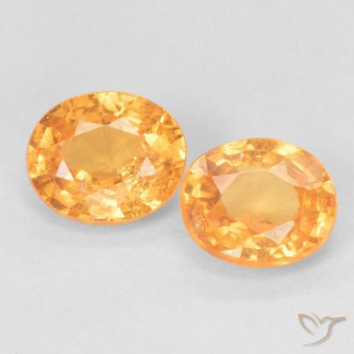 Gemas de Hilo de espesartita Naranja intenso natural de 0.94 ct, Ovalada, VS