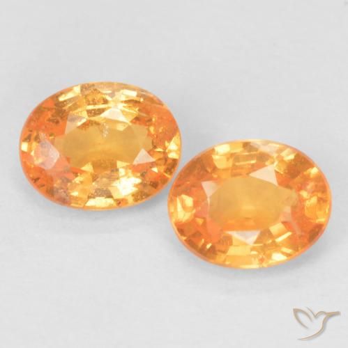 Gemas de granate espesartita naranja natural de 0,90 ct, corte óvalo, VS-SI