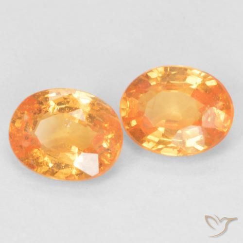 Gemas de granate espesartita naranja natural de 0,90 ct, corte óvalo, VS-SI