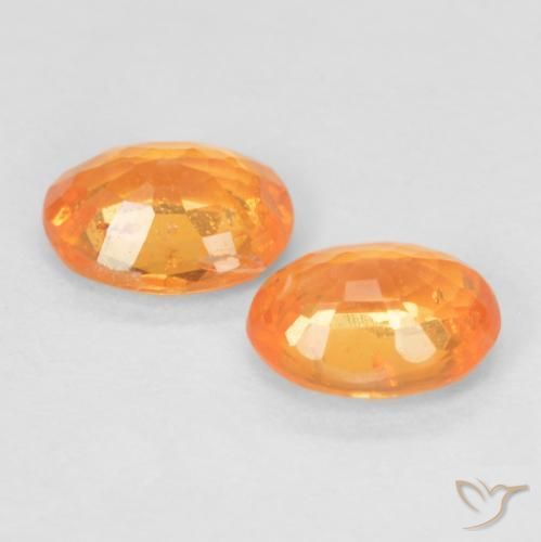 Gemas de granate espesartita naranja natural de 0,90 ct, corte óvalo, VS-SI