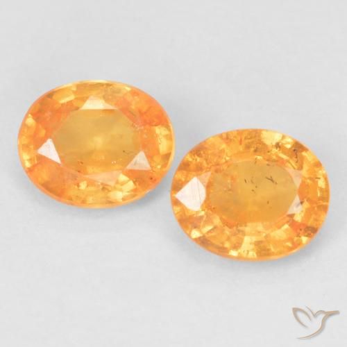 Gemas de Hilo de espesartita Naranja medio natural de 0.85 ct, Ovalada, VS