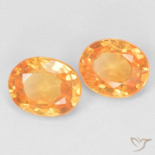 Gemas de Hilo de espesartita Naranja miel natural de 0.90 ct, Ovalada, VS