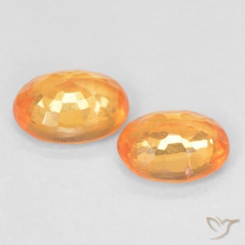 Gemas de Hilo de espesartita Naranja miel natural de 0.90 ct, Ovalada, VS