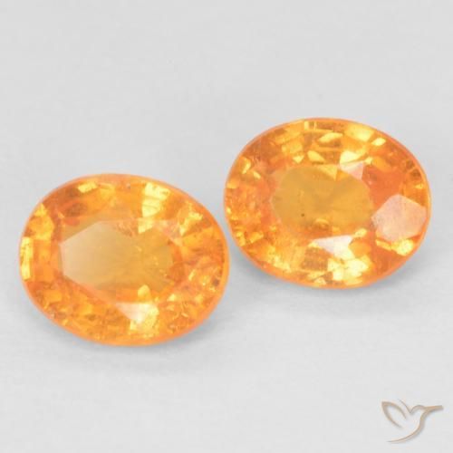 Gemas de Hilo de espesartita Naranja medio natural de 0.93 ct, Ovalada, VS