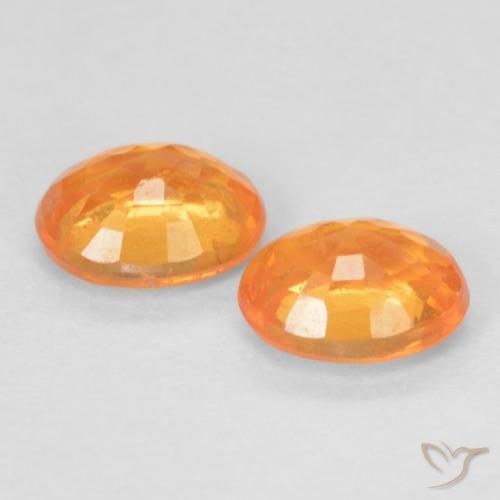 Gemas de Hilo de espesartita Naranja medio natural de 0.93 ct, Ovalada, VS