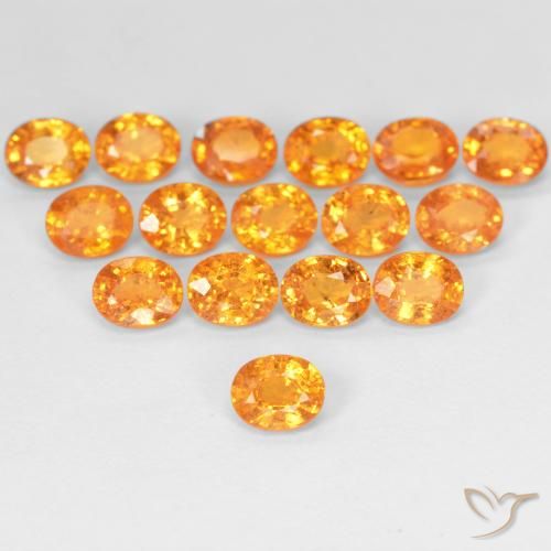 0.52ct Natural Naranja albaricoque Hilo de espesartita, Ovalada, VS