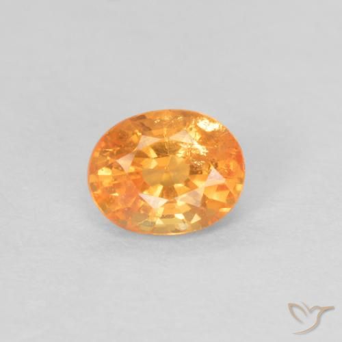 0.37ct Natural Naranja claro Hilo de espesartita, Ovalada, VS-SI