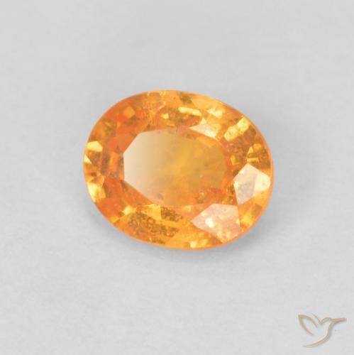 Hilo de espesartita Naranja miel natural de 0.46 ct, Ovalada, VS-SI