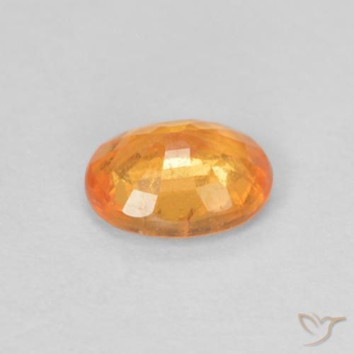 Hilo de espesartita Naranja miel natural de 0.46 ct, Ovalada, VS-SI