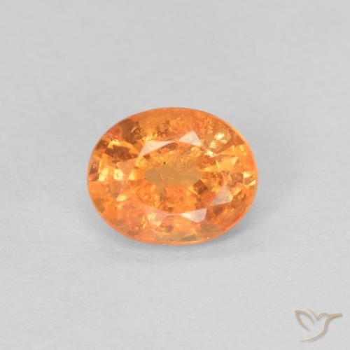 0.35ct Natural Naranja claro Hilo de espesartita, Ovalada, VS-SI