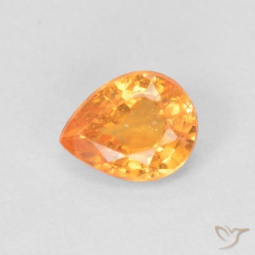 0.42ct Natural Naranja intenso Hilo de espesartita, En forma de pera, VS