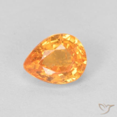0.48ct Natural Naranja intenso Hilo de espesartita, En forma de pera, VS