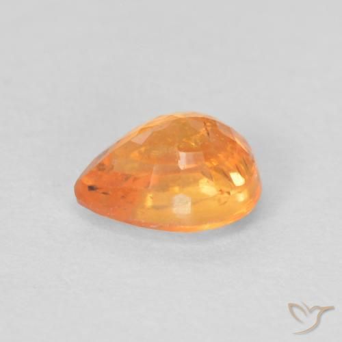 Hilo de espesartita Naranja intenso natural de 0.48 ct, En forma de pera, VS