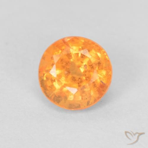 0.60ct Natural Naranja intenso Hilo de espesartita, Redondo, VS