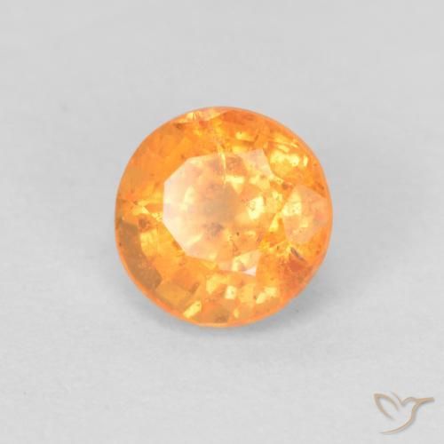 Hilo de espesartita Naranja intenso natural de 0.60 ct, Redondo, VS