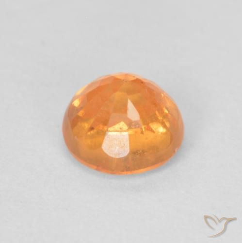 Hilo de espesartita Naranja intenso natural de 0.60 ct, Redondo, VS