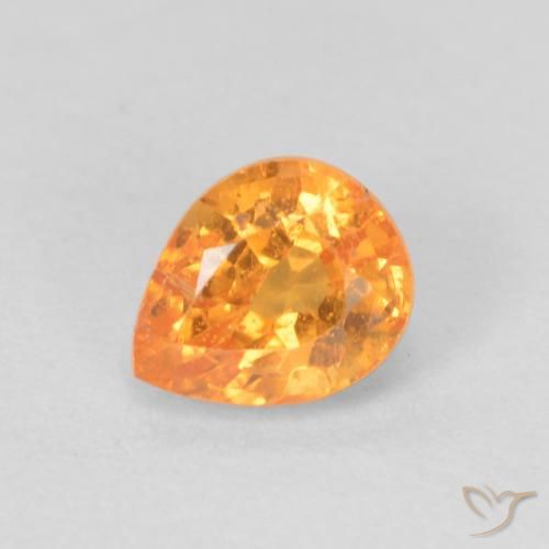 0.53ct Natural Naranja medio Hilo de espesartita, En forma de pera, VS