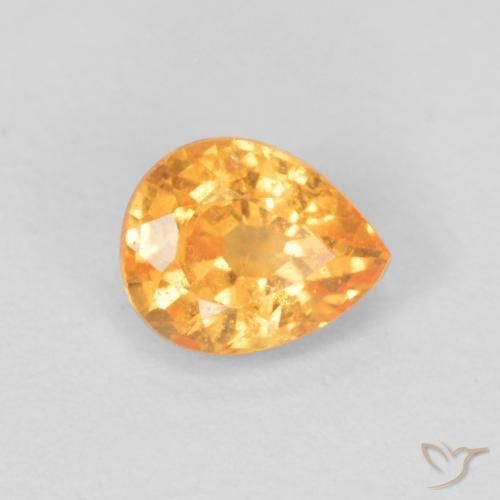 Hilo de espesartita Naranja claro natural de 0.43 ct, En forma de pera, VS